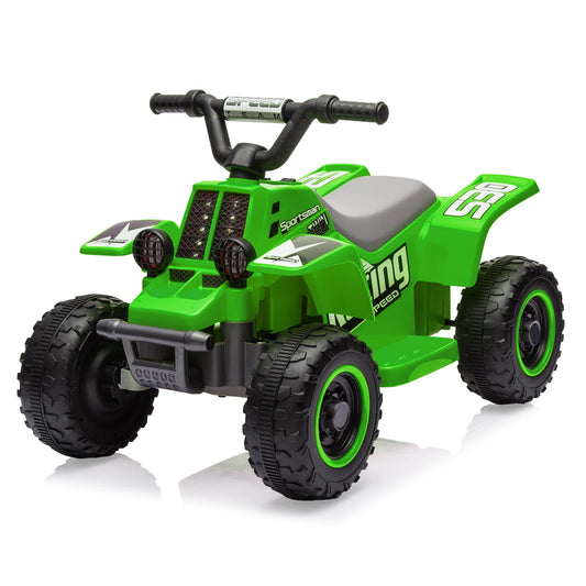 6V Kids Ride On Electric 4 Wheeler ATV, Ride Car with LED Headlights, Ride-On Toy for Toddlers 1-3 Boys & Girls with Music, Gift