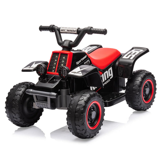 6V Kids Ride On Electric 4 Wheeler ATV, Ride Car with LED Headlights, Ride-On Toy for Toddlers 1-3 Boys & Girls with Music, Gift