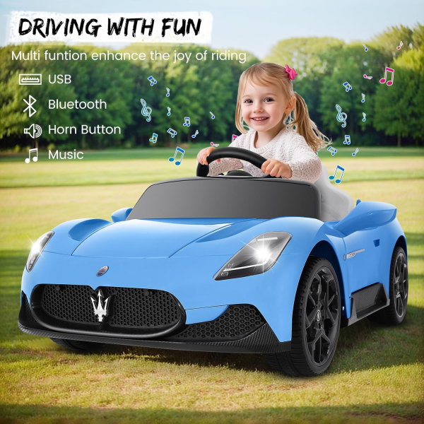 12V Kids Ride on Car, Battery Powered Electric Car for Kids, with 2.4G Remote Control, Safety Belt, Bright Headlights, Music - Image 6