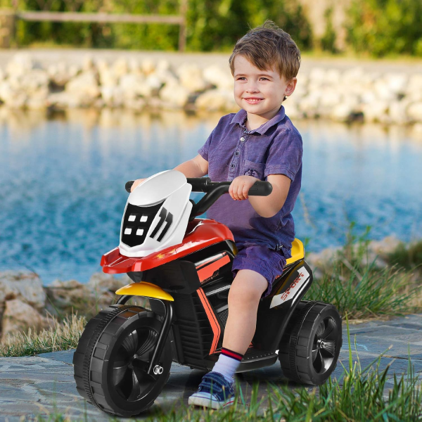 Costzon Toddler Motorcycle, 6V Battery Powered, 3 Wheels Ride on Motorcycle with Cartoon Windshield, Electric Motorcycle for Kids Toddlers, - Image 2